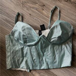 Windsor Cropped Glitter Corset Top